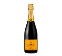 Elegante Cofanetto in legno, Personalizzabile sia con foto che con testo, contenente 1 bottiglia di Champagne o Spumante + 2 Flûte, Ottima ed Esclusiva idea regalo (Veuve Clicquot)