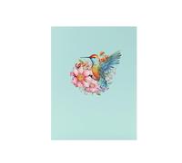 Elegante colibrì e fiori biglietto di auguri biglietto di invito per compleanni, matrimoni e vacanze, cartoline fatte a mano carte creative da collezione