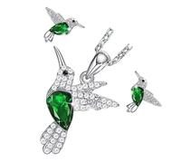 Elegante Collana A Forma Di Uccello E Orecchini Con Cristalli Scintillanti Per Raffinati Gioielli In Lega Percorsi Giornalieri Set Gioielli Per Uccelli Donne, Taglia unica, come descritto, come