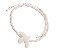 Elegante collana bianca con colombe della pace che simboleggia amore e speranze orecchini pendenti alla moda adatti per donne e ragazze presente lunga catena maglione, Misura unica, come descritto