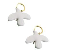 Elegante collana bianca con colombe della pace che simboleggia l'amore e le speranze Orecchini pendenti alla moda adatti per donne e ragazze regalo accessori da viaggio, Misura unica, come descritto