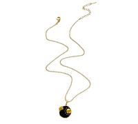 Elegante collana con ciondolo a forma di carta dei tarocchi che evidenzia segni zodiacali in robusto acciaio inossidabile per adulti alla moda collana simbolo regina, Misura unica, come descritto