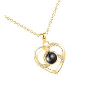 Elegante collana con ciondolo a forma di cuore, in acciaio inox, gioielli per San Valentino, amore creativo per la proiezione quotidiana dell'amore, Misura unica, come descritto, come descritto