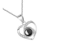 Elegante collana con ciondolo a forma di cuore, in acciaio inox, gioielli per San Valentino, amore creativo per la proiezione quotidiana dell'amore, Misura unica, come descritto, come descritto