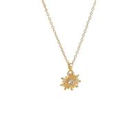 Elegante collana con ciondolo a forma di , gioiello floreale con rivestimento in rame e zirconi, collana con fiori argentati e dorati, per donne, ragazze, adolescenti, madri, mogli, figlie, feste
