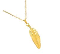 Elegante collana con ciondolo a forma di piuma, in acciaio inox, lunghezza regolabile da 41 cm a 50 cm, collana regolabile, One Size, come descritto, come descritto