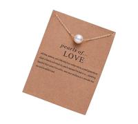 Elegante collana con ciondolo di perle con biglietto per donne di tutte le età alla ricerca di stili e raffinatezza, As show, Metallo