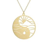 Elegante collana con ciondolo geometrico, appositamente progettata per donne alla moda, un eccellente regalo alla moda che mostra una collana unica con ciondoli all'interno, Misura unica, Acciaio