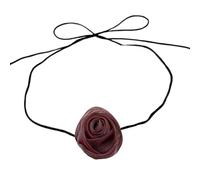 Elegante collana con fiore di rosa finto, collana girocollo per donne e ragazze, collana girocollo accattivante accessorio fatto a mano con rose, Misura unica, come descritto, come descritto