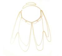 Elegante collana con nappe per il corpo, accessorio unico con catena toracica con diamanti per donne moderne (06)