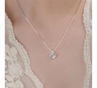 Elegante collana con pendente a forma di cigno decorato con zirconia cubica per le donne, adatta per l'uso quotidiano 35 cmAcciaio al titanio