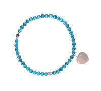 Elegante collana con perline a forma di cuore blu occhio di gatto che simboleggia amore e tenerezza per donne alla moda abbigliamento casual elegante collana di perline di vetro