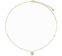Elegante collana da donna a forma di cuore, in oro 18 carati, catena regolabile, design leggero, perfetta come regalo