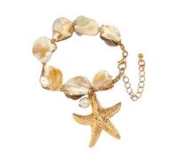 Elegante collana in lega a tema spiaggia orecchini con stelle marine accento conchiglia per feste in piscina e vacanze collana con ciondolo da donna, Misura unica, come descritto, come descritto