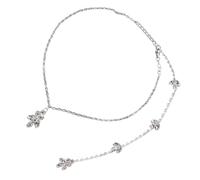 Elegante collana posteriore con strass per donna scintillante catena posteriore da sposa abito da sera gioielli catena per il corpo