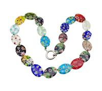 Elegante collana vintage con perline di vetro, delicata collana portatile per il collo, abbellimento per qualsiasi outfit, 45CM, vetro/smaltato