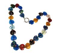 Elegante collana vintage con perline di vetro, delicata collana portatile per il collo, abbellimento per qualsiasi outfit, 45CM, vetro/smaltato