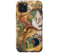 Elegante colomba e Art Nouveau Astratto Motivo Dorato Custodia per iPhone 11 Pro Max
