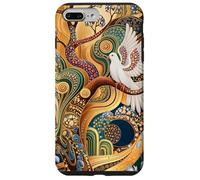 Elegante colomba e Art Nouveau Astratto Motivo Dorato Custodia per iPhone 7 Plus/8 Plus