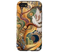 Elegante colomba e Art Nouveau Astratto Motivo Dorato Custodia per iPhone SE (2020) / 7/8