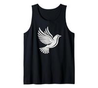 Elegante Colomba Uccello della Speranza Simbolo Pace Vintage Fede Opera d'Arte Canotta