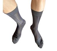 Elegante Colore Contrasto Uomini A Costine Modello Nudo Calzini Attività commerciale Formale Stomaco Sottile Medio Tubo Vitello Lunghezza Sheer Abito, grigio, Taglia unica