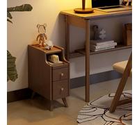 Elegante comodino in legno a 2 cassetti per piccoli spazi, comodino moderno per camera da letto e soggiorno, soluzione compatta per riporre i mobili