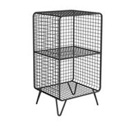 Elegante comodino in metallo nero 13,7 x 11 Petite Organizer per libri, riviste e riviste, perfetto per la camera da letto o il soggiorno.