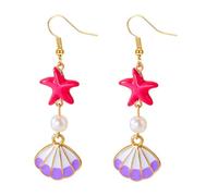 Elegante Conch Shell Hangle Orecchini Da Donna Portatile Confortevole Gioielli In Lega Con Finitura Metallizzata Accessori Da Spiaggia Fatti A Mano Scodelle Boemia Orecchini, Taglia unica, come