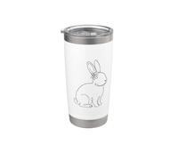Elegante Coniglietto Linea Continua con Arte Fl Bicchiere termico in acciaio inox doppia parete