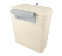 Elegante contenitore in plastica con coperchio, progettato per un facile montaggio a parete (12 l, bianco crema)