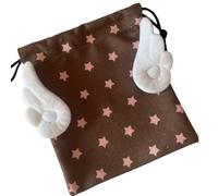Elegante contenitore per cosmetici in tela con ricamo a stella, chiusura a coulisse, multiuso, antipolvere, organizer per trucchi in tessuto, Stelle blu., Taglia unica