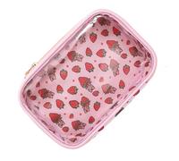 Elegante contenitore trasparente per borsa bellezza con nodo a farfalla con fiocchi per organizzare prodotti per la cura della pelle Borsa per trucco piegata in PVC trasparente