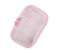 Elegante contenitore trasparente per borsa bellezza con nodo a farfalla con fiocchi per organizzare prodotti per la cura della pelle Borsa per trucco piegata in PVC trasparente