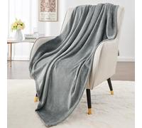 Elegante coperta per divano e divano, coperta in pile leggero per tutte le stagioni, coperta di lusso morbida e accogliente per lei e lui, grigio, 127 x 142 cm
