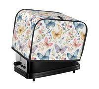 Elegante copertura colorata per tostapane con stampa a farfalla, 2 fette, con tasche, per piccoli elettrodomestici da cucina, protezione dalle impronte digitali, lavabile in lavatrice