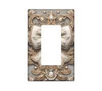 Elegante copertura per interruttore della luce a forma di arco, color crema e oro, design decorativo per tutte le stagioni, piatti da parete in termoplastica ornata, dimensioni standard, bilanciere