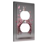 Elegante copertura per interruttore della luce floreale color pesca, design floreale primaverile per decorazioni domestiche, piastre da parete in materiale termoplastico, presa singola duplex di