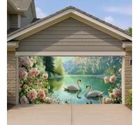 Elegante copertura per porta del garage, scena floreale della natura, grande decorazione per porte del garage, decorazione primaverile per la casa all'aperto, bella arte da giardino per tutte le