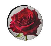 Elegante copertura per ruota di scorta con rosa rossa, accessori da viaggio Oxford da 26 pollici, impermeabile, antipolvere, per camper, jeep, SUV, camion