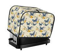 Elegante copertura per tostapane con stampa a farfalla, 2 fette, con tasche, per piccoli elettrodomestici da cucina, protezione dalle impronte digitali, lavabile in lavatrice