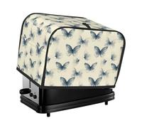 Elegante copertura per tostapane con stampa farfalla a 2 fette, con tasche, per piccoli elettrodomestici da cucina, protezione dalle impronte digitali, lavabile in lavatrice