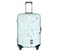 Elegante copertura protettiva per valigia, elastica con stampa chimica, accessori da viaggio, bagaglio elasticizzato, bianco, S