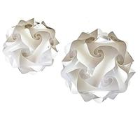 Elegante Coppia Abat jour da comodino FIOCCO sfera 25 cm bianco MONTATE 2 Lampade comodini glamour chic Stanza da letto LAMPADINE A LED