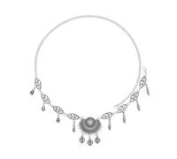 Elegante copricapo cinese antico tradizionale, accessorio for capelli con catena a forma di testa for ritratti