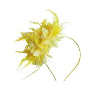 Elegante copricapo for capelli con fiori di piume e piume da sposa, for accessori for fascia for cocktail party da donna(Color:Yellow)