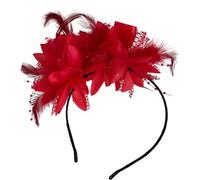 Elegante copricapo piumato per Halloween, festival, decorazione per capelli con fiori, per uso quotidiano e occasioni speciali
