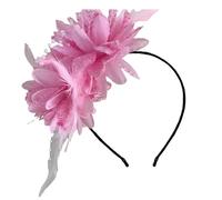 Elegante copricapo piumato per Halloween, festival, decorazione per capelli con fiori, per uso quotidiano e occasioni speciali