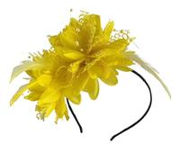 Elegante copricapo piumato per Halloween, festival, decorazione per capelli con fiori, per uso quotidiano e occasioni speciali
