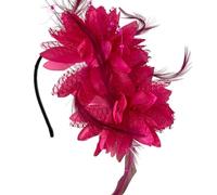 Elegante copricapo piumato per Halloween, festival, decorazione per capelli con fiori, per uso quotidiano e occasioni speciali